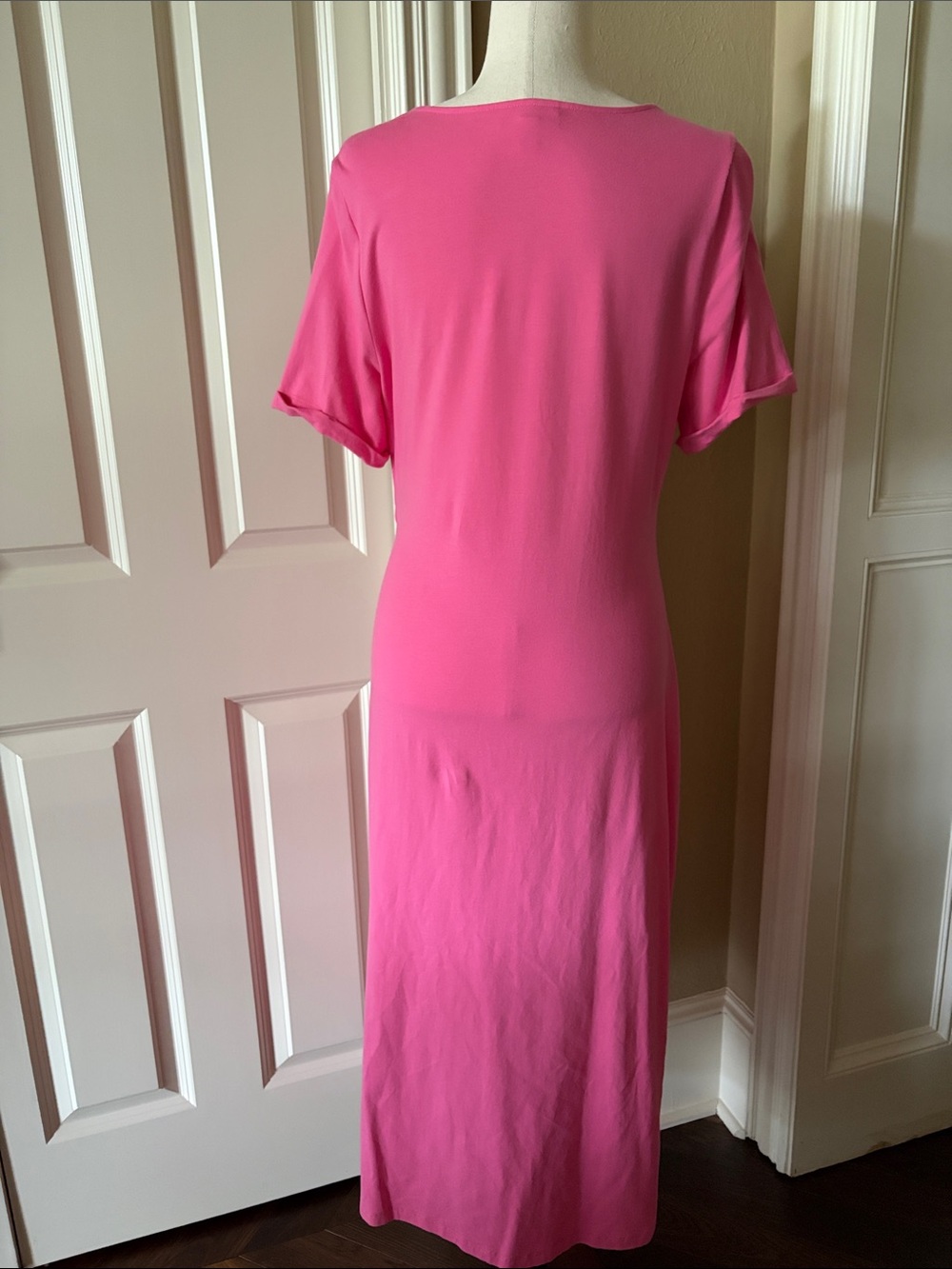Lot of 2 Knot-Detail Midi Dress Bright Pink and Red L - Picture 6 of 11